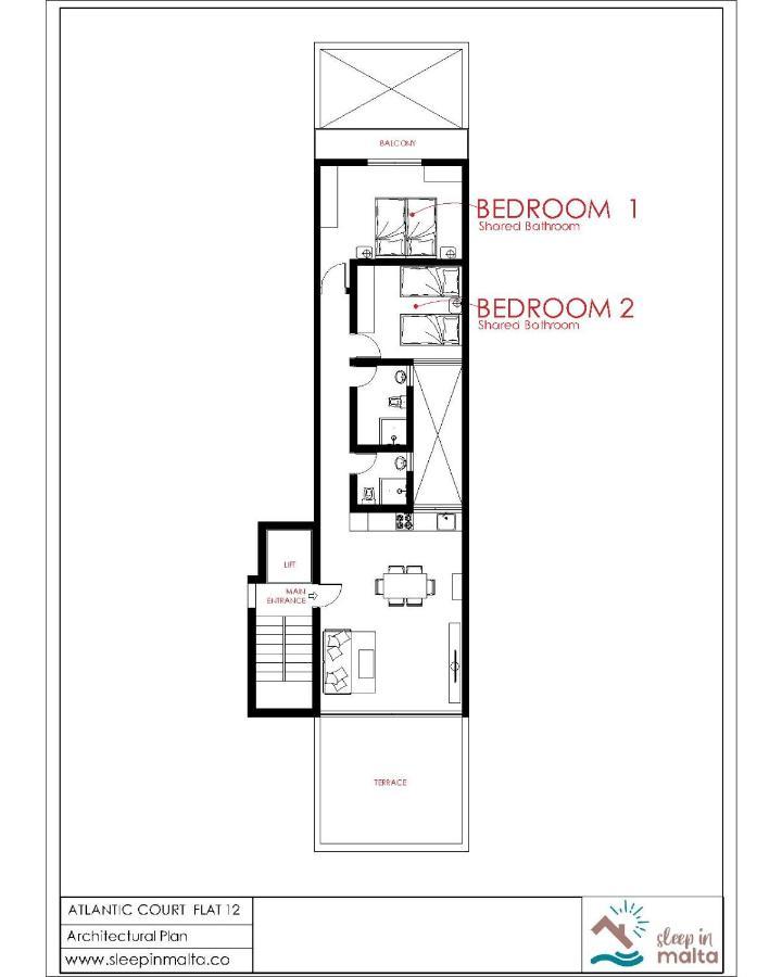 F12 Room 2, Private Room Two Single Beds Privated Bathroom In Shared Flat مسيدا المظهر الخارجي الصورة